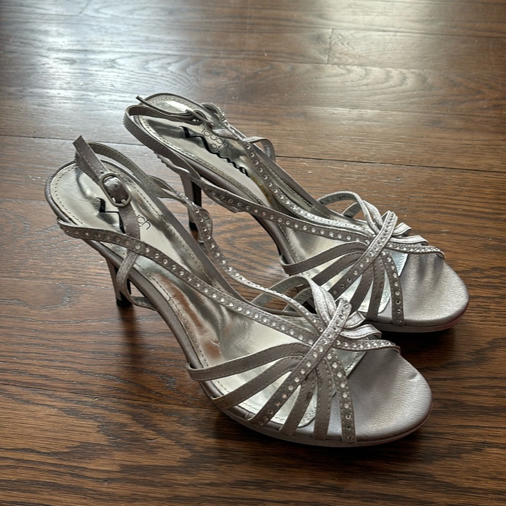 Silver heels size 8